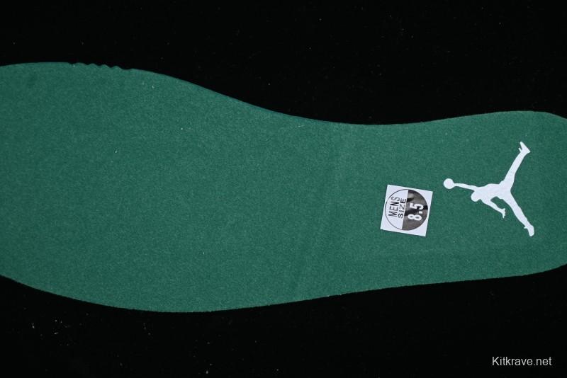 Nike Air Jordan 4 Remastered AJ4 Retro Sneakers in White Green with Gum Sole - FQ7939-103