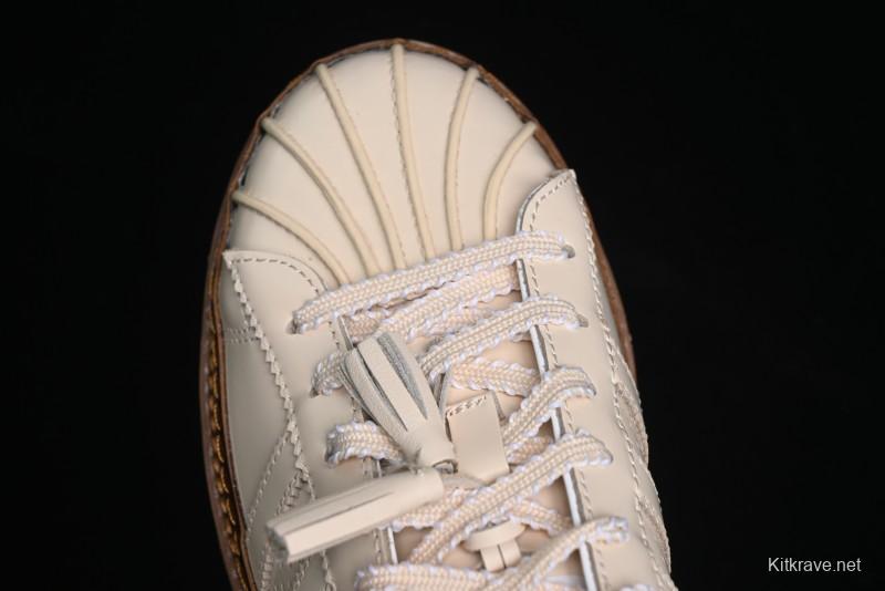 Adidas Superstar Clot Collaboration JQ6117 Preppy Style Shell Toe Casual Sneakers with Perforated Leather Upper - JQ6117