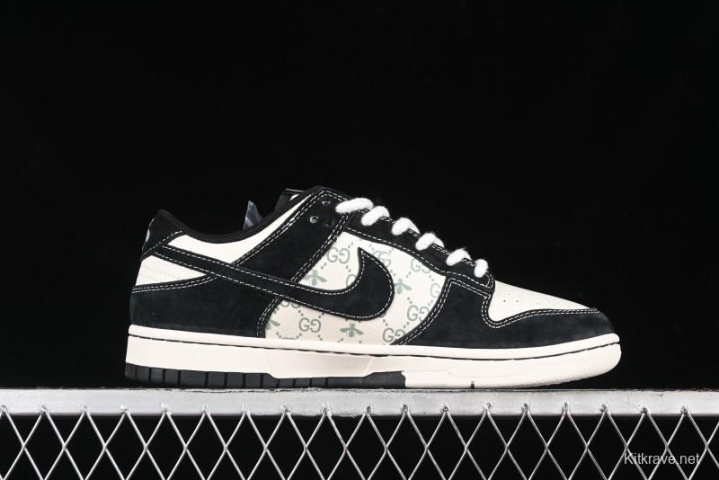 Nike SB Dunk Low Gucci Collaboration - Small Bee Series Black Hook Anniversary High-End Custom Low-Top Casual Sneakers - MM1089-030