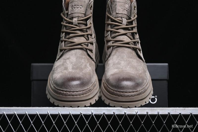 ECCO Cool Series Workwear Leather Anti-Slip Platform Chelsea Boots - 63890801001