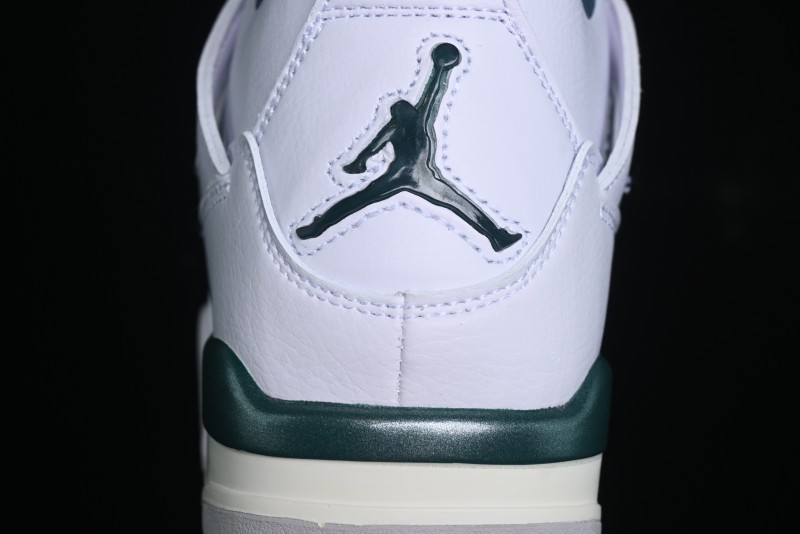 Nike Air Jordan 4 Retro Sneakers in White, Oxidized Green and Neutral Grey - AQ8138-103