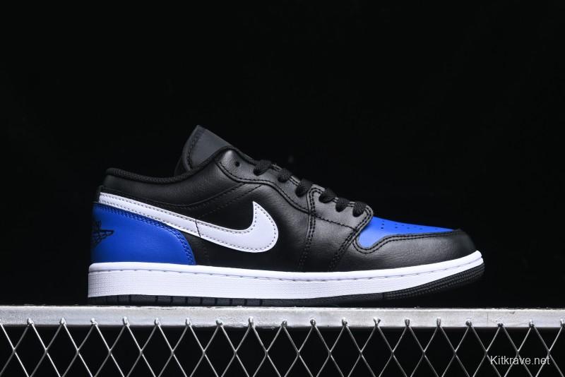 Nike Air Jordan 1 Low Retro Basketball Shoes Black Blue - 553558-042