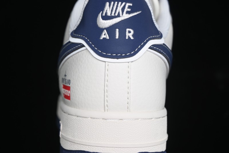 Nike Air Force 1 '07 Low Stone Island x Supreme Collaboration - Navy Blue & Off-White Low-Top Casual Sneakers - BB1616-302