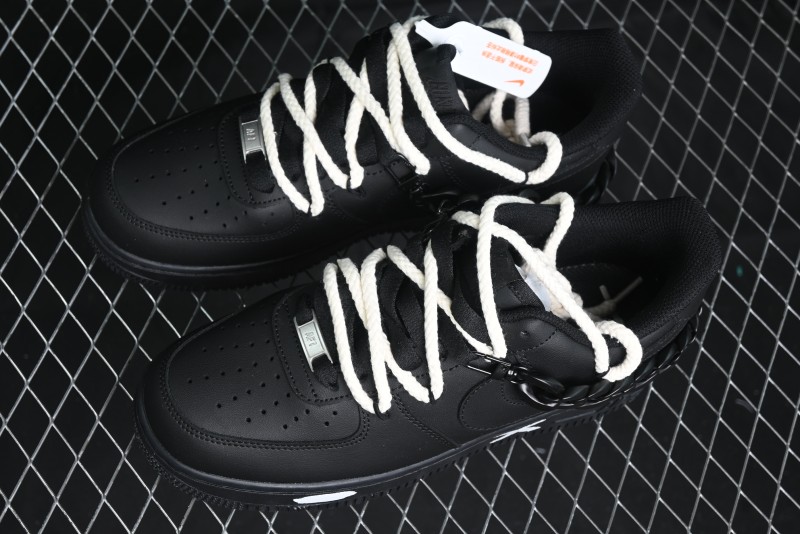 Nike Air Force 1 '07 Low Black Deconstructed Utility Casual Sneakers - CW2288-763