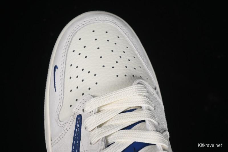 Nike Travis Scott x Fragment Design x Air Jordan 1 Low OG SP AJ1 Supreme Collaboration - Blue White Colorway Low Top Casual Sneakers CH6336-016