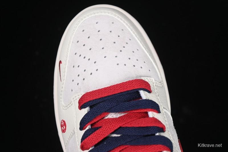 Nike SB Dunk Low Supreme Collaboration Year of the Snake Limited Edition Red Snake Print Anniversary Custom Low-Top Casual Sneakers - XS1086-015