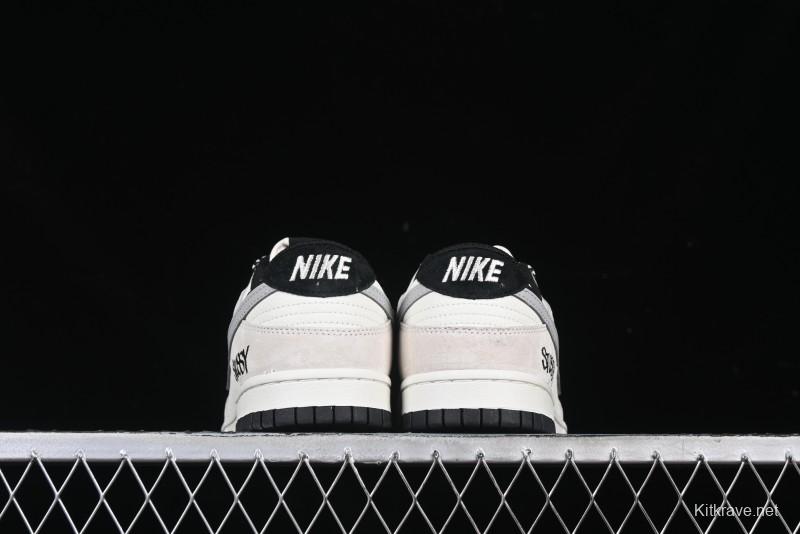 Nike SB Dunk Low Stussy Collaboration Grey Pig Suede Anniversary Custom Low-Top Casual Skate Shoes - DJ2024-061