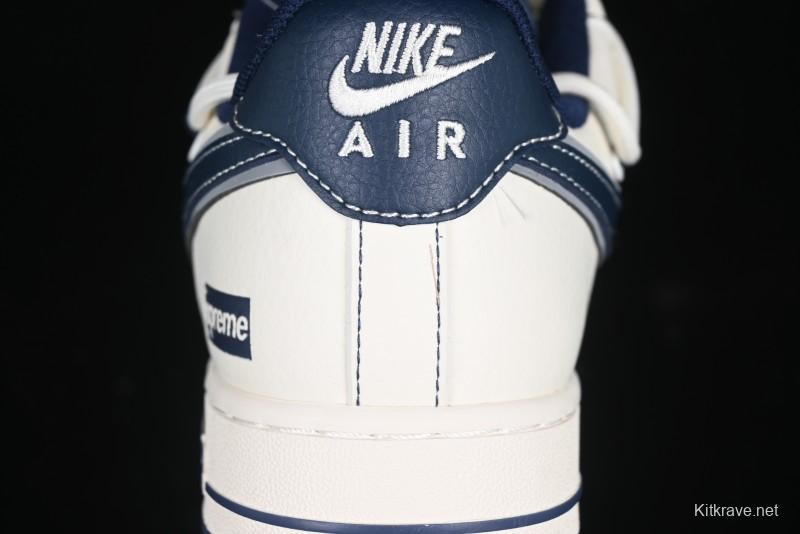 Nike Air Force 1 '07 Low Supreme Collaboration Beige Blue Low-Top Casual Sneakers - DM6688-018
