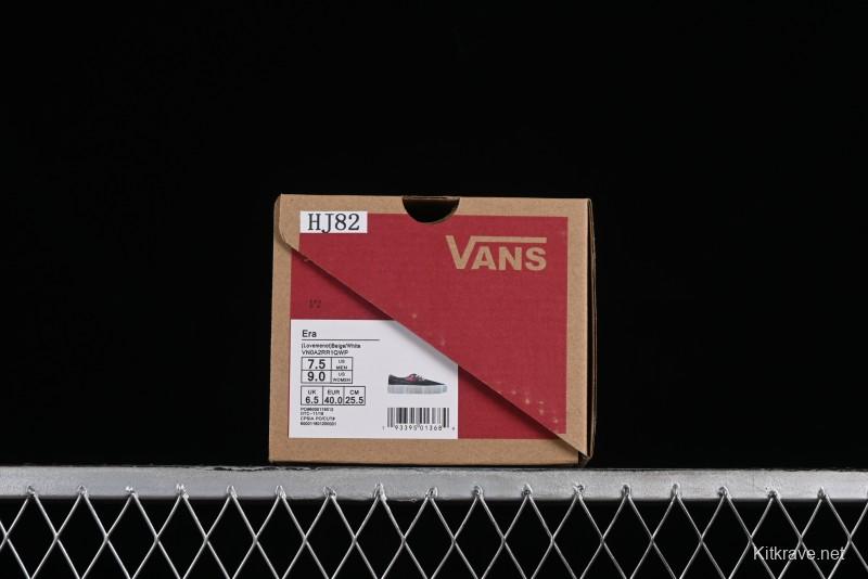Vans Era Low-Top Skate Shoes with Black Canvas and Red Scottish Plaid Checkered Design - VN0A2RR1QWP