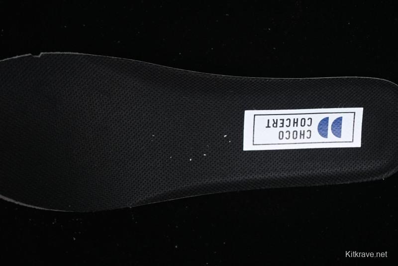 Choco Concert Leather Round Square Asymmetric Fashion Sneakers Black White - AJE5