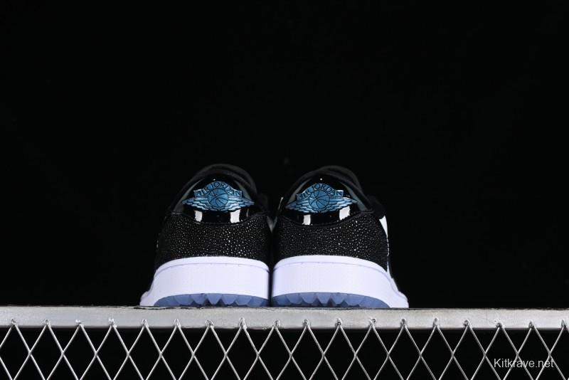 Nike Air Jordan 1 Low Golf AJ1 Golf Shoes with Laser Leather Black Double Hook - FZ4159-100