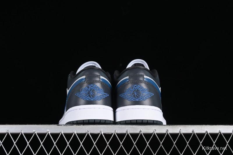 Nike Air Jordan 1 Low AJ1 Black Grey Blue Hook Basketball Shoes - DC0774-040