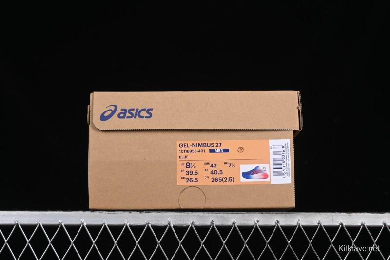 Asics Gel-Nimbus 27 Retro Breathable Casual Shoes Cushioned Men's Durable Running Shoes - 1011B958-401