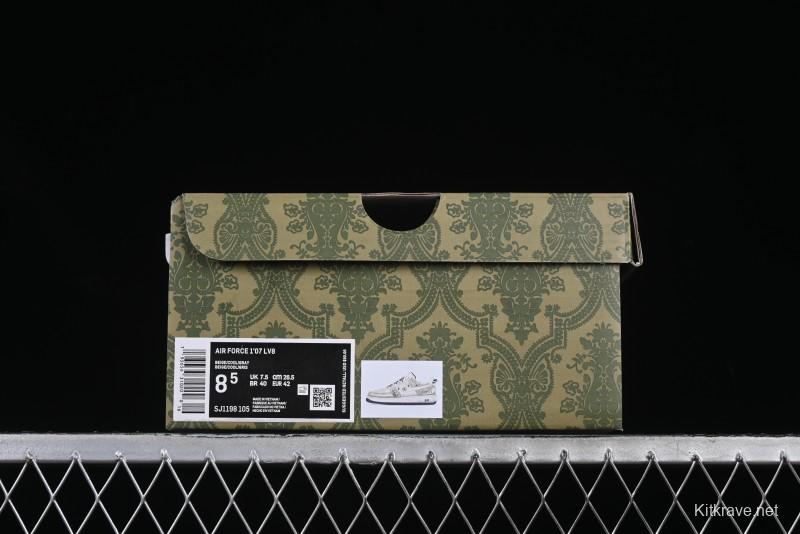 Nike Air Force 1 '07 Low Gucci Collaboration Smoke Gray Drawstring Casual Sneakers - SJ1198-105