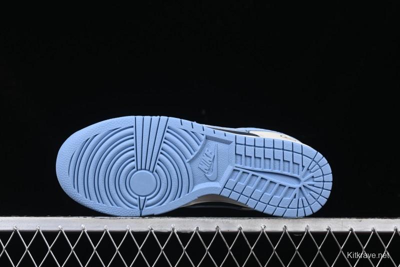Nike SB Dunk Low Lightning Collaboration - Light Blue Swoosh Anniversary Custom Low-Top Casual Skate Shoes - LW1818-107