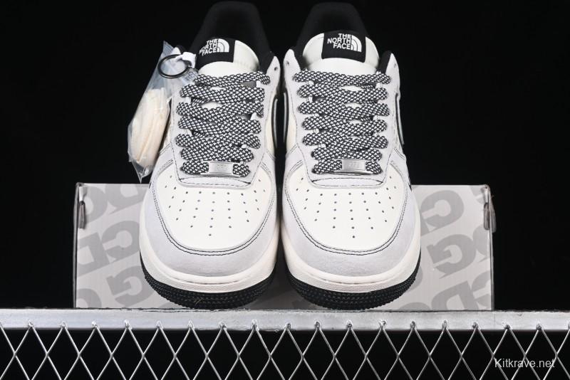 Nike Air Force 1'07 Low The North Face Collaboration - Grey Black Reflective Swoosh Casual Sneakers - DM6688-007