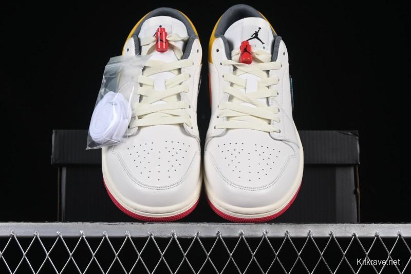 Nike Air Jordan 1 Low AJ1 Mismatch Colorway Low-Top Casual Sneakers - HV4511-133
