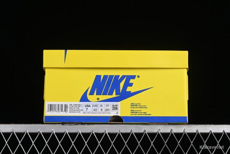 Nike Travis Scott x Air Jordan 1 Low OG Retro Sneakers with Reverse Swoosh - DZ4137-700