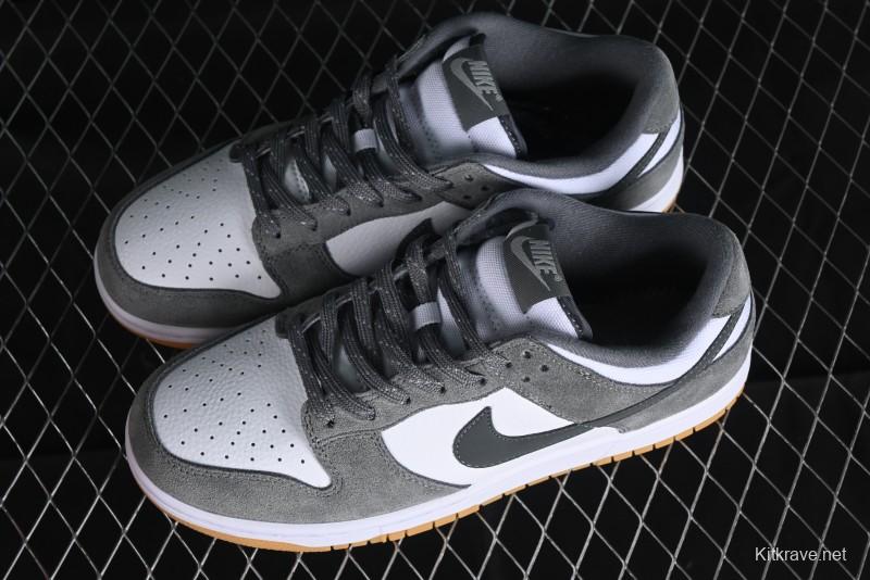 Nike Dunk Low SB Grey Gum Retro Skate Shoes with Suede Overlays - FV0389-100