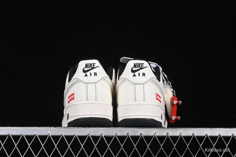 Nike Air Force 1 '07 Low Supreme Collaboration Casual Sneakers with Full-Length Air Cushion - BB7518-012