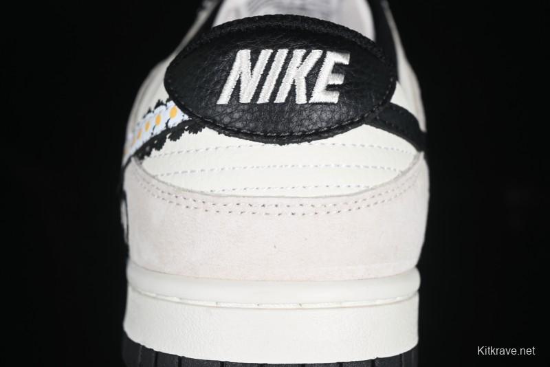 Nike SB Dunk Low Lightning Collaboration Daisy White Swoosh Anniversary Custom Low-Top Casual Skate Shoes - DJ2024-073