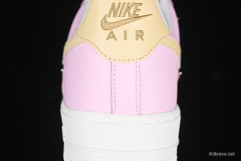 Nike Air Force 1 '07 Low White Pink Swoosh Casual Sneakers - IB2574-600