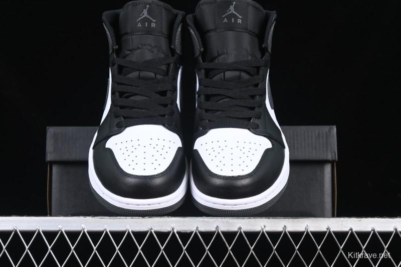 Nike Air Jordan 1 Mid AJ1 White Black Gray Culture Leisure Sneakers - DQ8426-001
