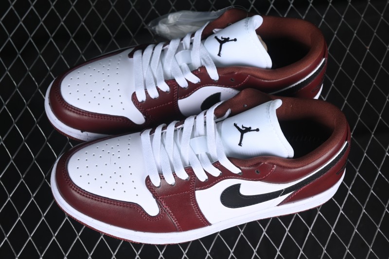 Nike Air Jordan 1 Low AJ1 Retro Lifestyle Sneakers in White and University Red - HF3148-102