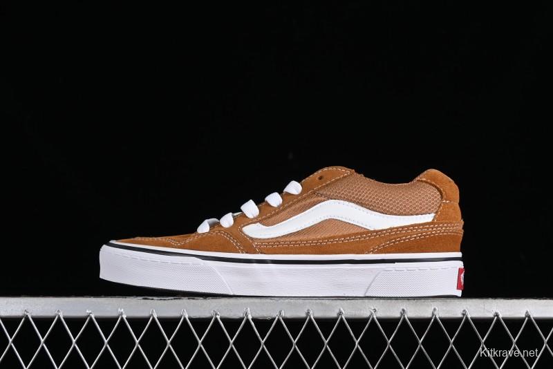 Vans Caldrone Classic American Retro Skate Shoes in Brown Orange - VN000CXZ1OU
