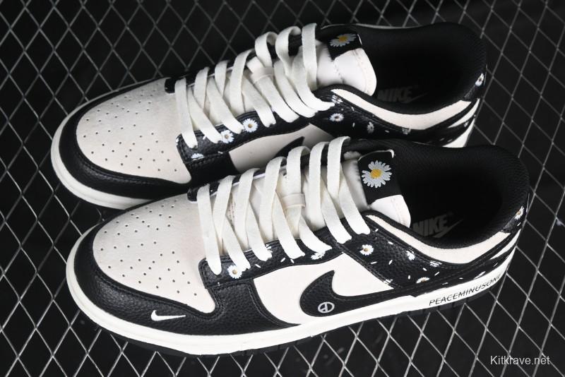 Nike SB Dunk Low Lightning Collaboration Daisy Black Check Anniversary Customized Low-Top Casual Sneakers - DJ2024-069