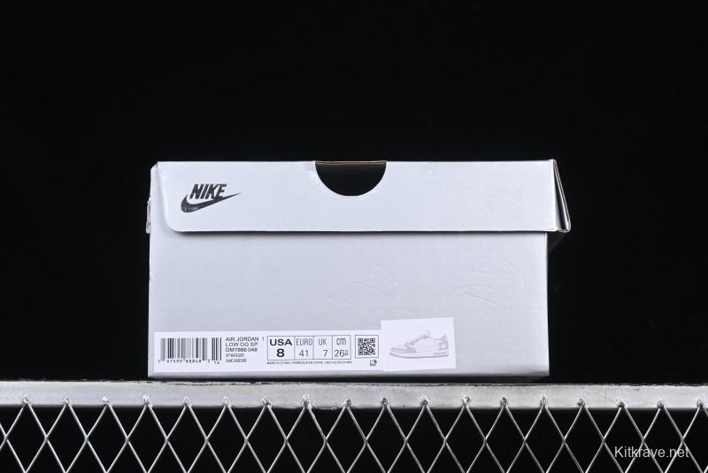 Nike Travis Scott x Fragment Design x Air Jordan 1 Low OG SP AJ1 Retro Casual Sneakers - DM7866-048