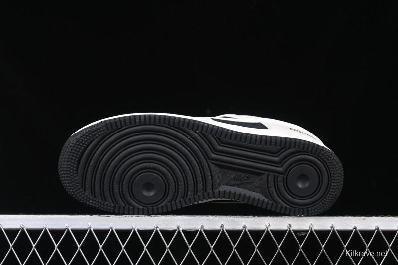 Nike Air Force 1 '07 Low Supreme Collaboration - Beige Black Double Swoosh Casual Sneakers - DF0188-019