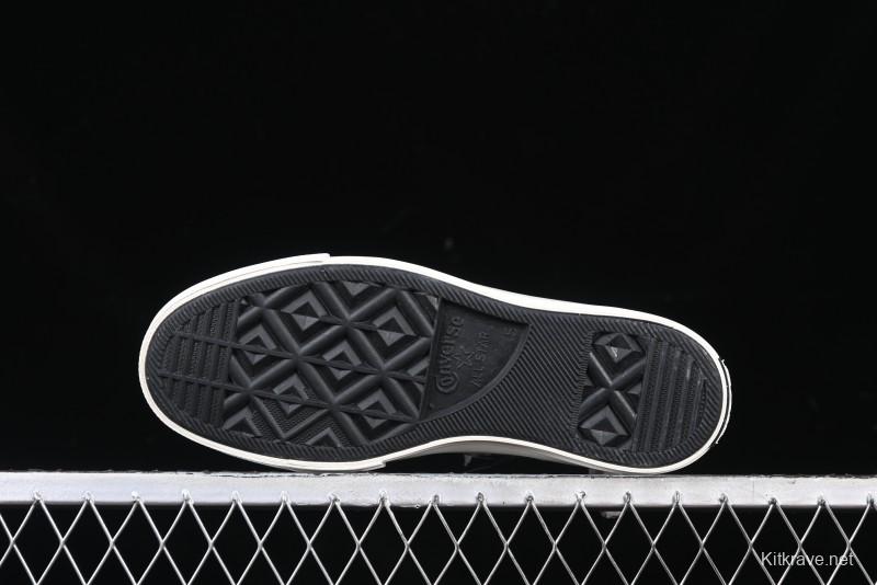 Converse x Brain Dead High Top Casual Sneakers with Mismatched Camouflage Design - A12219C