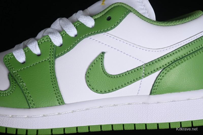 Nike Air Jordan 1 Low AJ1 White Green Low Top Lifestyle Basketball Shoes - HF4823-100