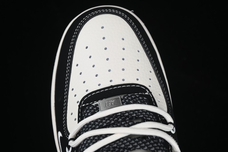 Nike Air Force 1 '07 Low Stussy Collaboration Black White Lace-Up Low-Top Casual Sneakers - SJ1198-108