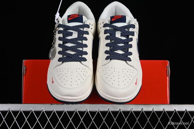 Nike Supreme x SB Dunk Low Balenciaga Collaboration - Off White Blue Canvas Anniversary High-End Custom Low-Top Casual Sneakers - XX2025-310