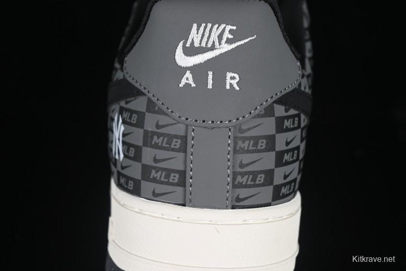 Nike Air Force 1 '07 Low MLB Collaboration Dark Checkered Beige Low-Top Casual Sneakers - DF0188-038