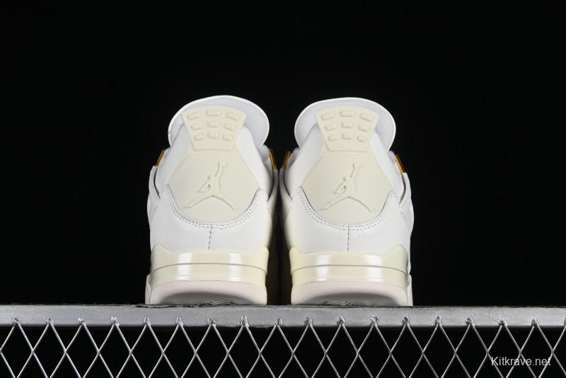 Nike Air Jordan 4 Retro Sneakers with Metallic Gold Design - AQ9129-170