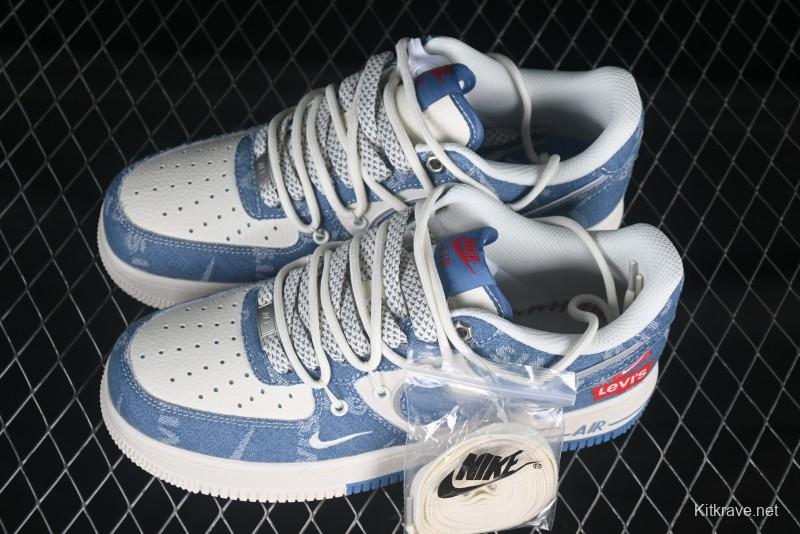 Nike Air Force 1 '07 Low Levi's Denim Patchwork Lace-Up Casual Sneakers - SJ1198-001