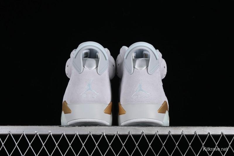 Nike Air Jordan 6 Retro Paris Olympics Sneakers with Metallic Gold Accents - DQ4914-074