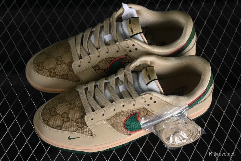 Nike SB Dunk Low Gucci Collaboration - Anniversary High-End Customized Low-Top Casual Sneakers - DQ1098-357