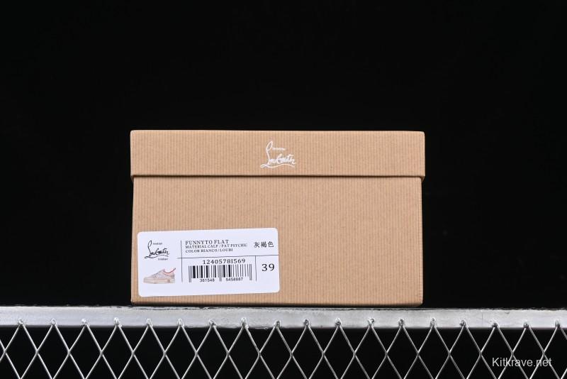 Christian Louboutin Funnyto Flat Comfortable Fashion Low Top Sneakers in Taupe - X.D4