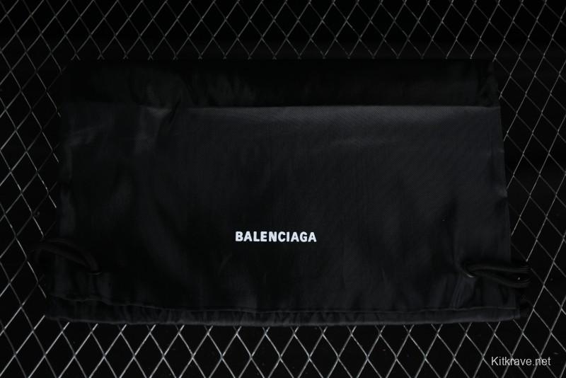 Balenciaga Monday Leather Round Toe Lace-Up Low-Top Lifestyle Sneakers - WDTSC9110