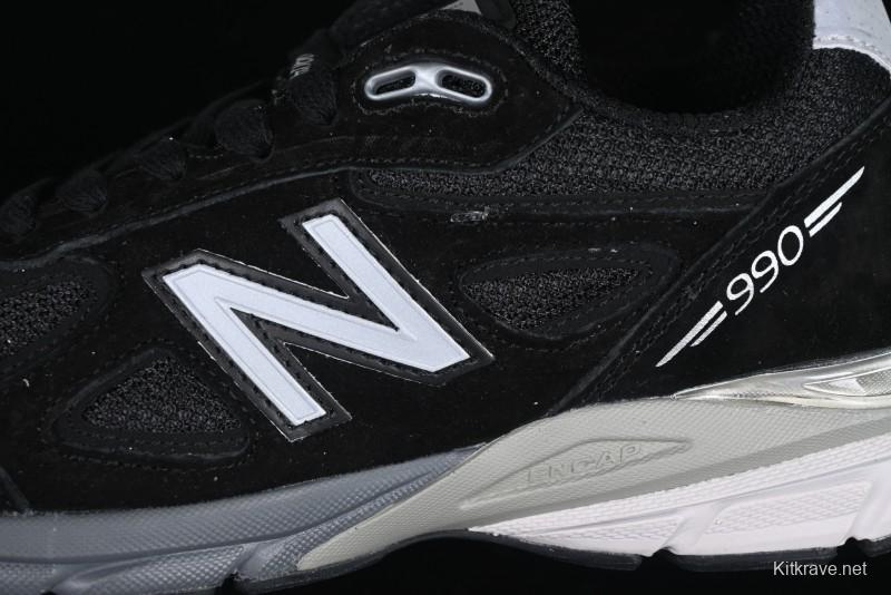 New Balance 990 Series Premium Retro Running Shoes with Carbon Fiber Midsole - M990BK4