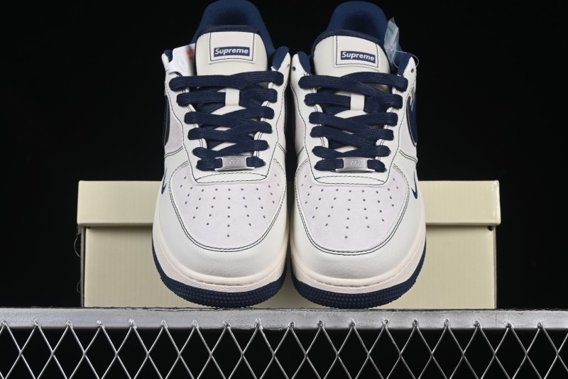 Nike Air Force 1 '07 Low Supreme Collaboration Navy Blue Line Low-Top Casual Sneakers - XZ6188-019
