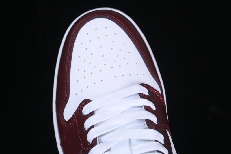Nike Air Jordan 1 Low AJ1 Retro Lifestyle Sneakers in White and University Red - HF3148-102