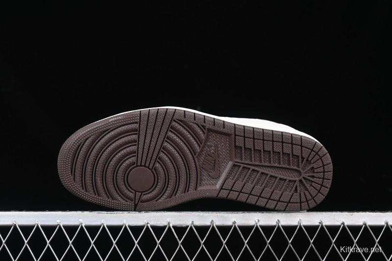 Nike Travis Scott x Fragment Design x Air Jordan 1 Low OG SP AJ1 Bape Collaboration Sneakers - AG3702-807