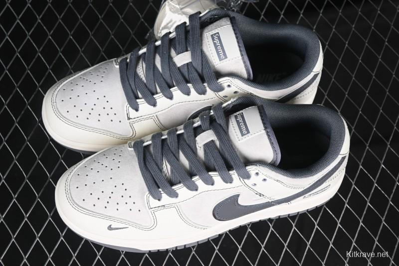 Nike SB Dunk Low Supreme Anniversary Customized Casual Skate Shoes with Double Mini Swoosh - XX3168-303