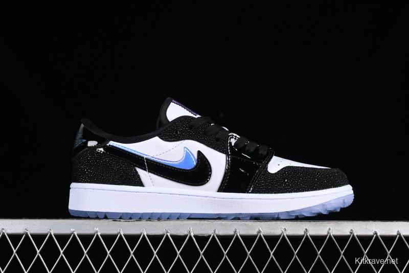 Nike Air Jordan 1 Low Golf AJ1 Golf Shoes with Laser Leather Black Double Hook - FZ4159-100