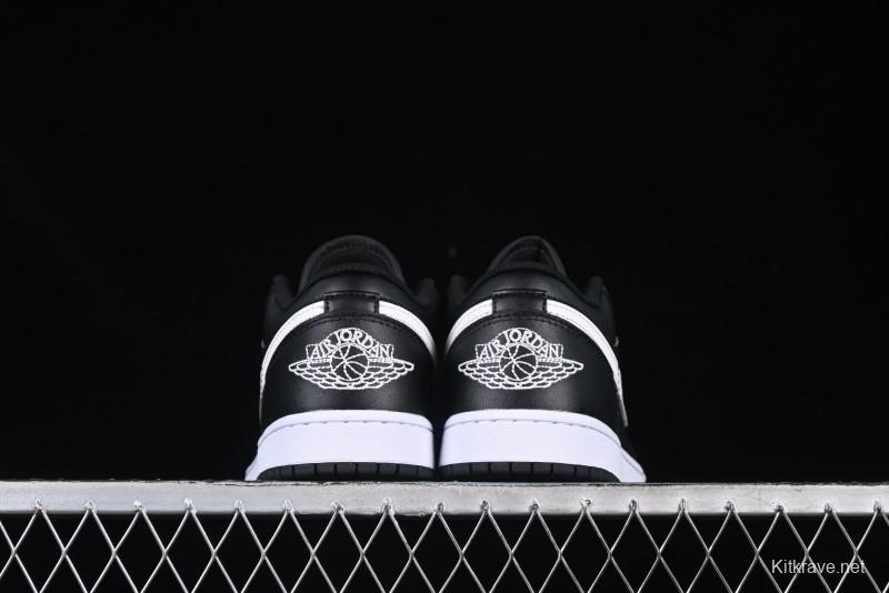 Nike Air Jordan 1 Low Retro Basketball Shoes in Black and White - 553558-043